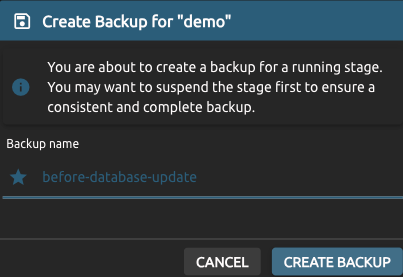 backup create