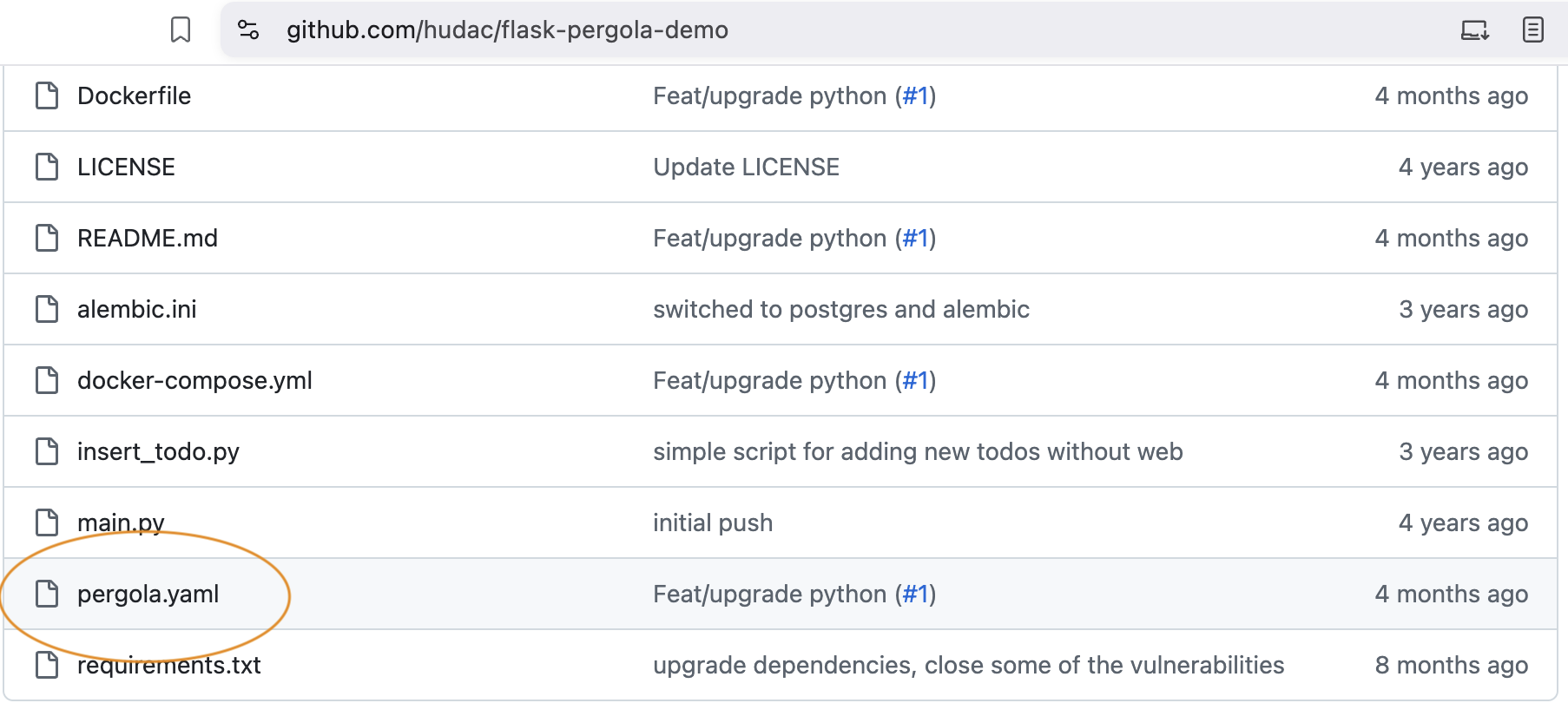 Manifest file in git